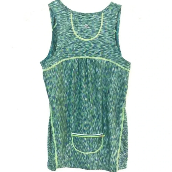 Athleta Womens Pop Space Dye Tank Top Sz Small Green Blue V-Neck MD - Picture 3 of 4